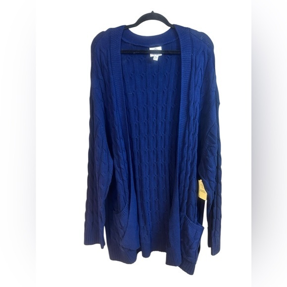 St. John's Bay Sweaters - St. John’s Bay NWT Womens Navy Cable Knit Cardigan 3X